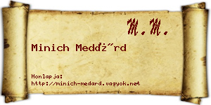Minich Medárd névjegykártya